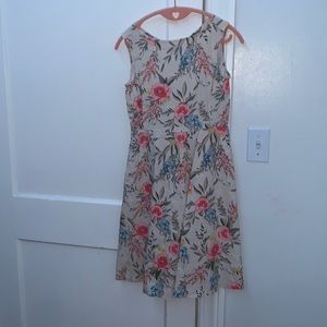 Cream floral dress. Land’s End